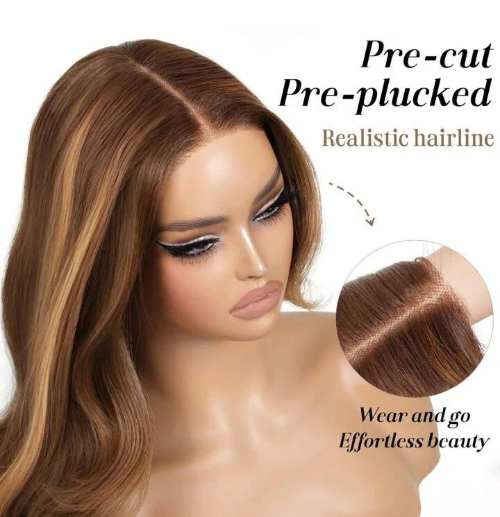 Body Wave Lace Front Wig human blend wig